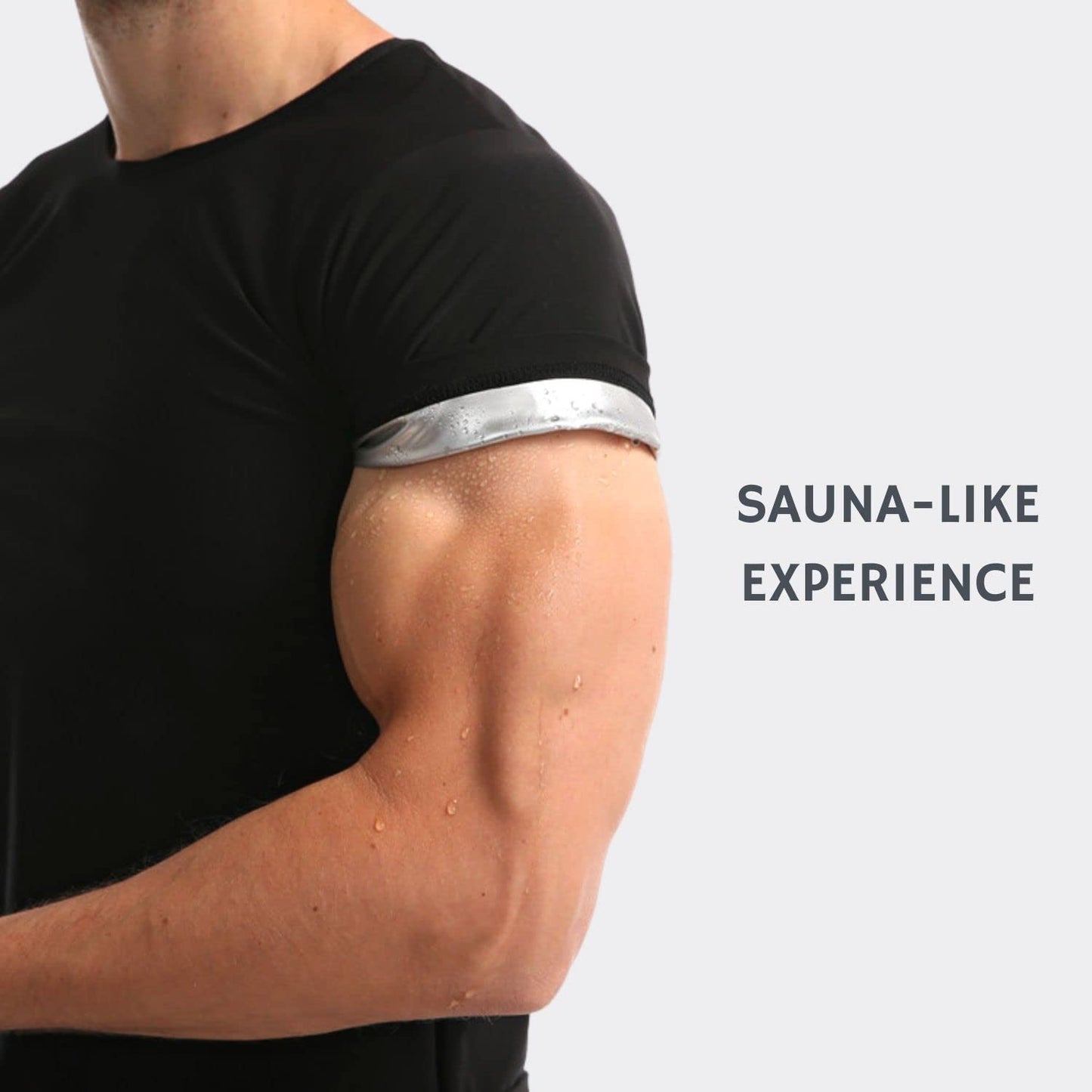 NANOHERTZ Sauna Sweat Suit Weight Loss Shapewear Top Shirt Waist Vest Trainer Workout Body Shaper Sweatsuit Exercise Fitness Gym Short Sleeves Men Guys