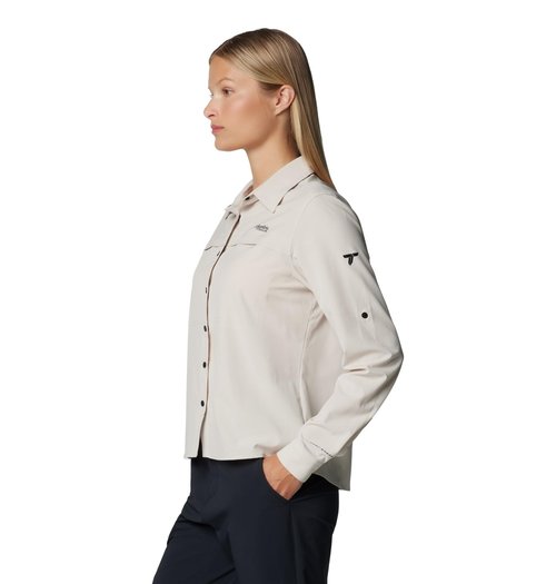 Columbia Women's Summit Valley Woven Long Sleeve Shirt, Dark Stone, Large