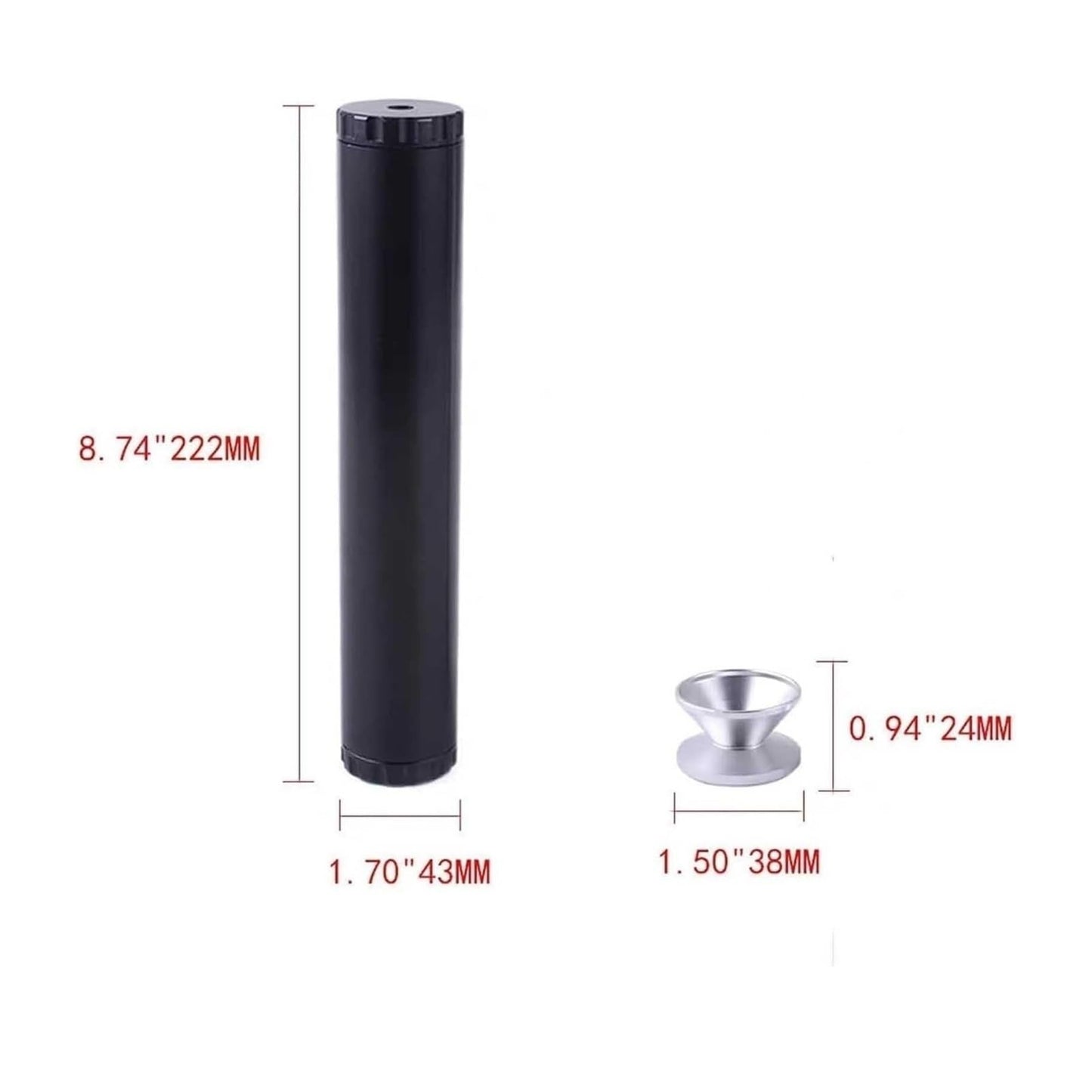 Black Aluminum Solvent Filter Trap Kit High-Efficiency 1/2x28 Fuel Filter with Baffles Suppressor Cleaner Oil Filter