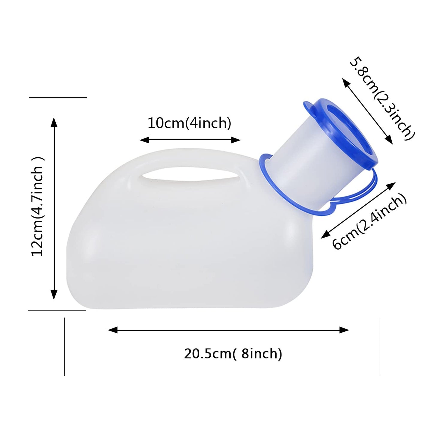 Awoken Unisex Urinal, Portable Toilet Urinal for Men and Women, Pee Bottle with a Sealed Lid and Funnel for Elderly Kids and Patients for Camping Outdoor Travel