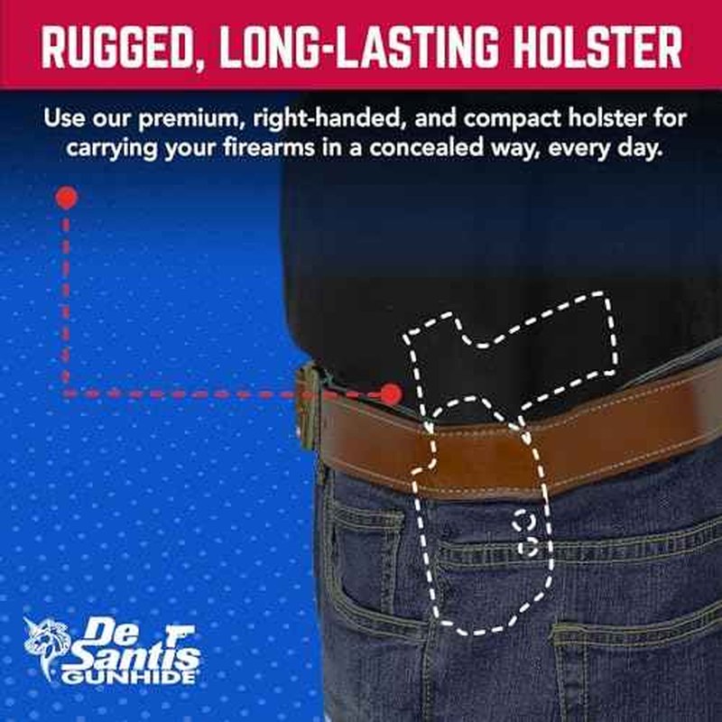 Desantis Cazzuto OWB Holster - Holster OWB, Compact Holster, Lightweight Paddle Holster, Compatible with FN 509, FN 509 Tactical, FN 509C (with or Without Reflex Sights) - Right Hand Draw, Black
