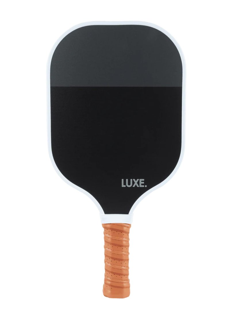 LUXE Pickleball Paddle | Leisure Edition | Cute, Fun, Stylish, Aesthetic Black Pickle Ball Paddles with Textured Fiberglass Surface for High Grit and Spin | Non-Slip, Comfortable Grip (Dipped Black)