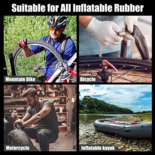 Bike Tire Repair Kit - Bycicle Inner Tube Puncture Patch Kits with 32PCS Vulcanizing Patches,Metal Rasp, for Motorcycle BMX Cycling MTB Road Mountain Bicycle Z7