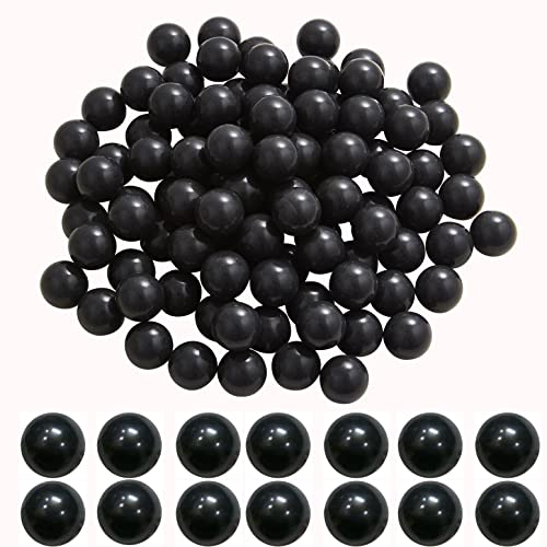 100 X .68 Cal Paintballs Reusable for Training, .68 Caliber Solid Nylon Paintball Ammo Kinetic Projectiles Seamless Reball for Self Defense (Black)