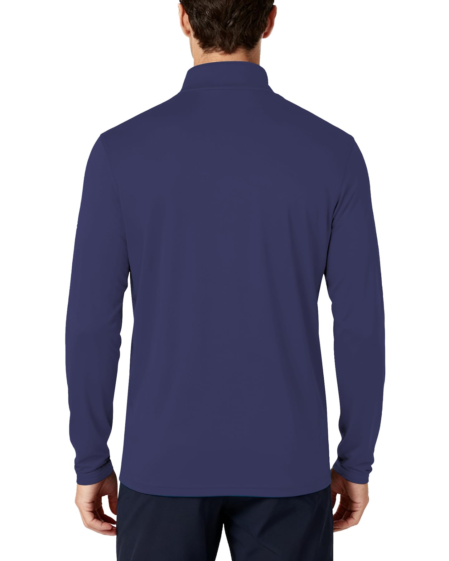 Mens Long Sleeve Shirts 1/4 Zip Pullover Sweatshirts UPF 50+ Sun Protection Wicking Moisture Dry Fit Lightweight Golf Workout Gym Running Casual Athletic Tops Navy Blue L