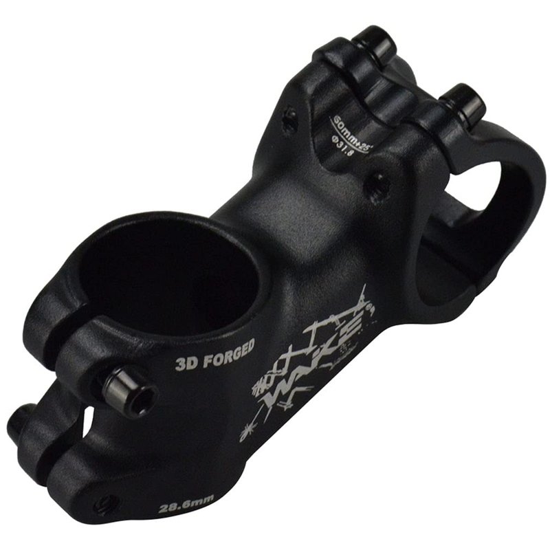Stem 31.8 Stem 60mm 25 Degree Wake Mountain Bike Stem Short Handlebar Stem for Most Bicycle, Road Bike, MTN, BMX, Fixie Gear, Cycling (Aluminum Alloy, Black)
