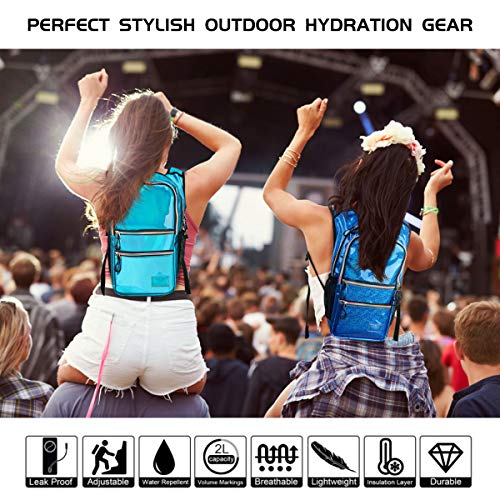 Mothybot Hydration Backpack Pack, Water Backpack 20L Capacities Included 2L Hydration Bladder, Festival Essential - Rave Hydration Pack Hydropack Hydro for Hiking, Running, Biking, Festival Gear