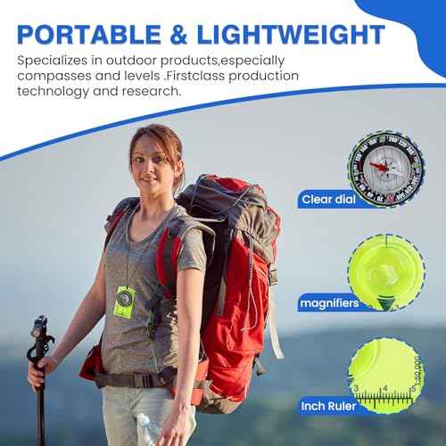 Orienteering Compass, Hiking Survival Compas, Compasses Kids for Magnetic Camping Backpacking, Compas Small Mini Stuff