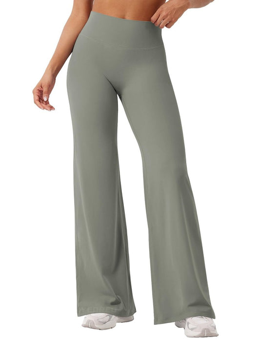 YEOREO Workout Leggings Womens No Front Seam Straight Leggings 31.5" High Waist Buttery Eddiy Gym Yoga Pants Gray Green XXL