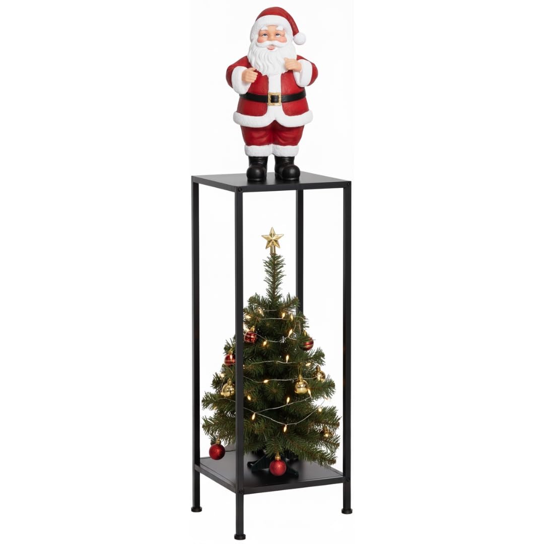 Idzo Steel Ladder Plant Stand Indoor, Heavy-Duty Steel Plant Holder, 220 lbs per Layer Capacity, Rustproof and Weather-Resistant, Indoor/Outdoor Metal Plant Stand, Space-Saving Display, Easy Assembly, 2-Tier