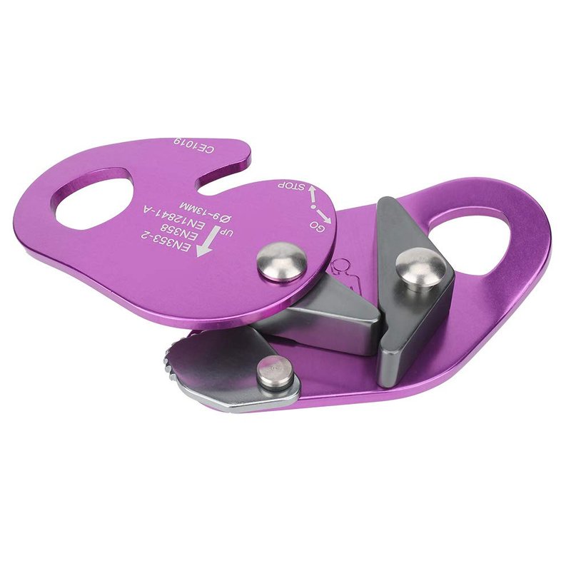 Alomejor Climbing Descender, self Braking Compact Rope Descender Aluminum Construction for Climbers Mountaineers Rescue Teams