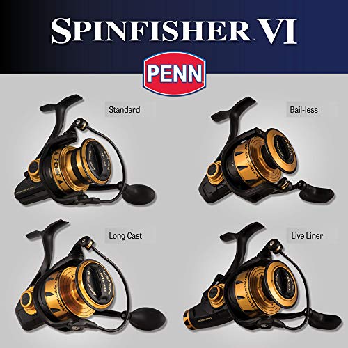 PENN 7' Spinfisher VI Live Liner Spinning Fishing Rod & 4500 Reel Combo, 10-17lb Line Rating, Medium Power, IPX5 Sealing, CNC Gear Technology