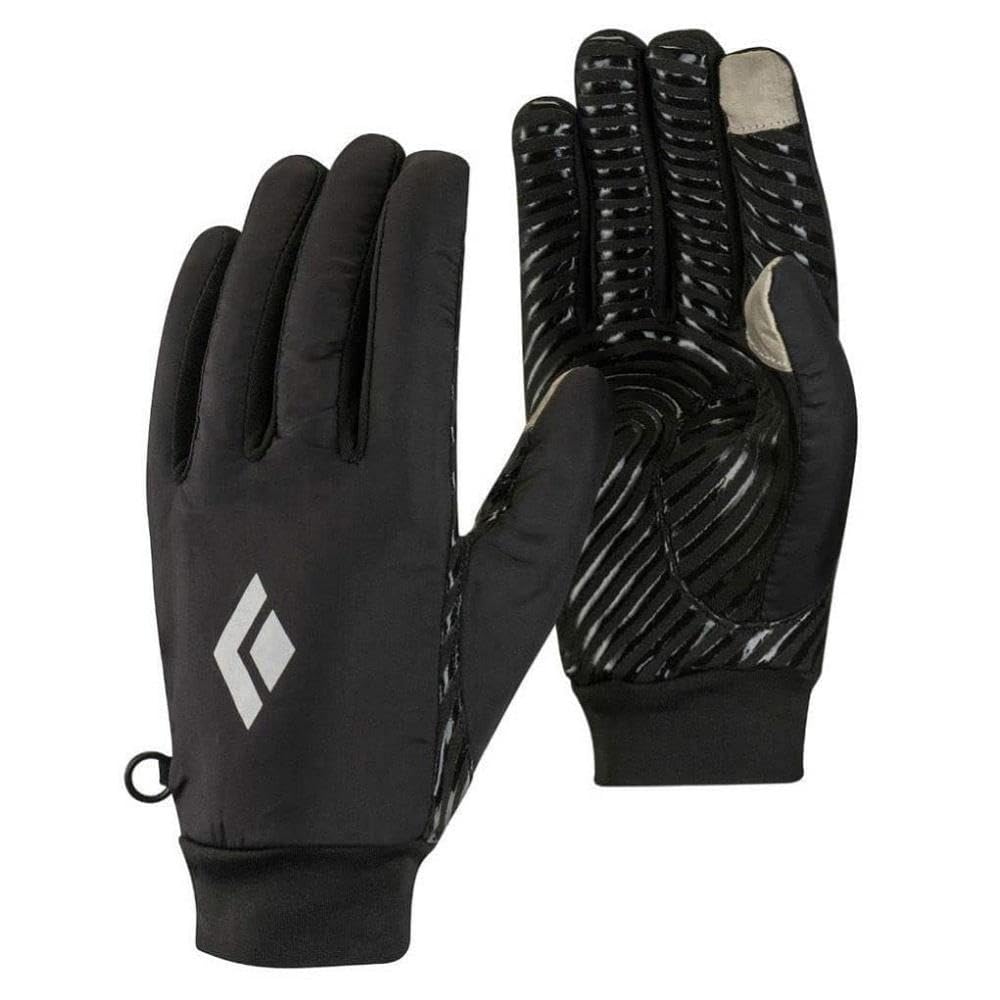 BLACK DIAMOND Mont Blanc Gloves Lightweight Grippy Stretchy Weather Resistant Gloves, Black, Medium