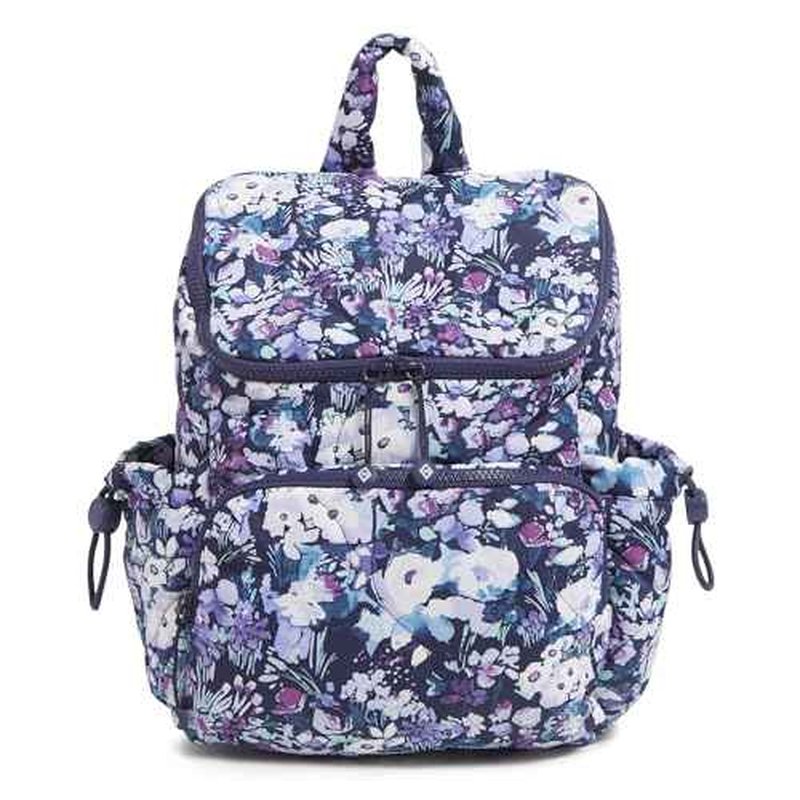 Vera Bradley Featherweight Backpack, Artist's Garden Purple, One Size