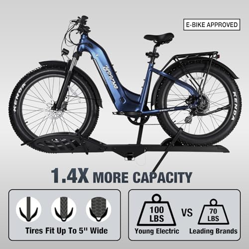 Young Electric 2-Bike Rack Fellow, E-Bike Rack Hitch for Cars, Trucks, Minivans, SUVs with 2 Inches Receiver, 200 Lbs Capacity Fits up to 5 Inches Fat Tire