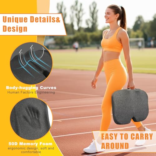 Chicvault 2-Pack Extra Thick 50D High-Density Stadium Seat Cushions for Bleachers & Travel