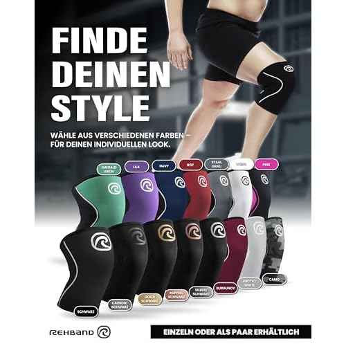 Rehband 5mm Knee Sleeves for Functional Training, Cross-Training & Powerlifting, Weightlifting Knee Support made of Neoprene, Unisex, Colour:White/Black - 1 Pair, Size:X-Small