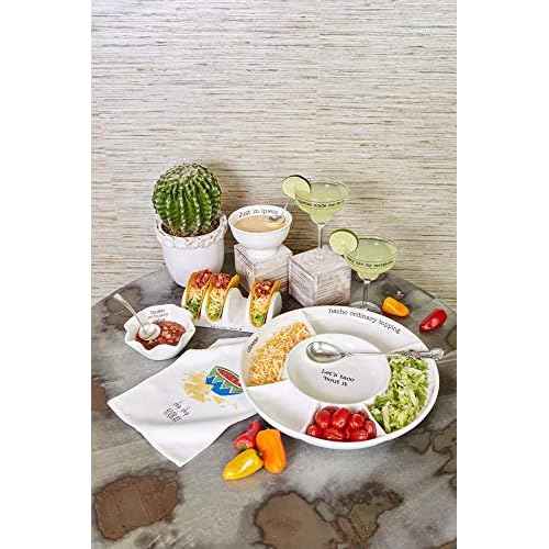 Mud Pie Taco bar Condiment Serving Platter, White