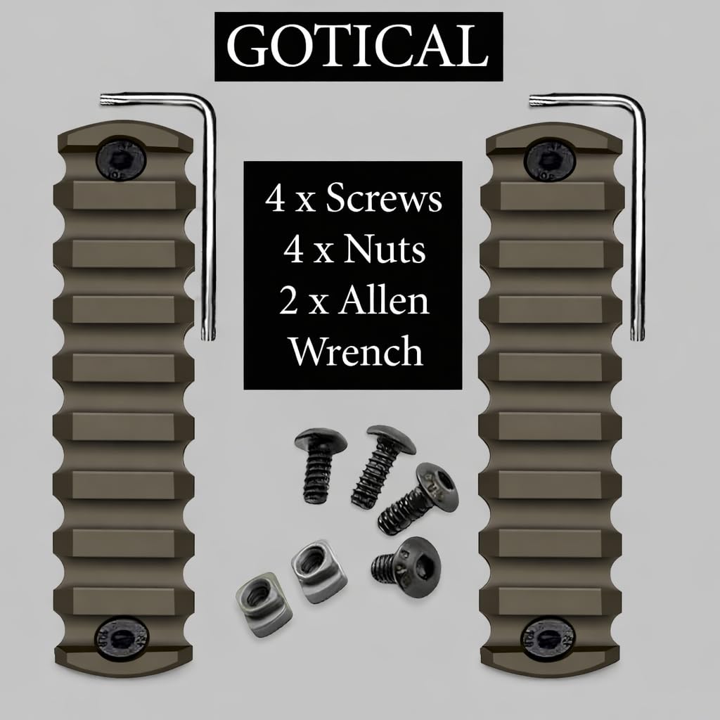 Gotical 9 Slots Picatinny Rail Section for M-Lok Handguard Flat Dark Earth Fit for Picatinny/Weaver Rails