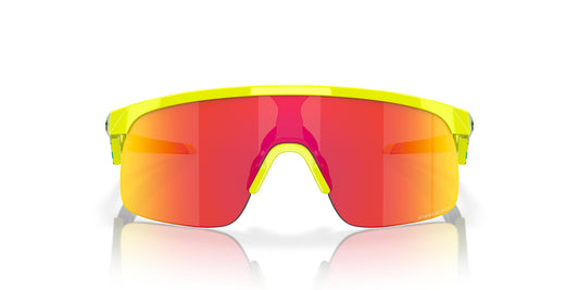 Oakley OJ9010 Resistor Rectangular Sunglasses, Inner Spark Tennis Ball Yellow/Prizm Ruby, 23 mm