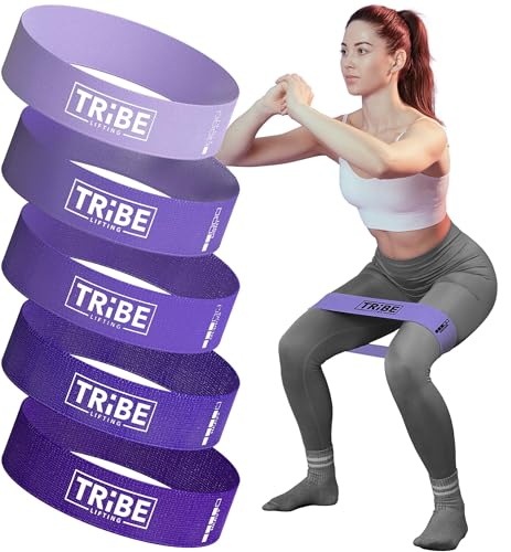 Fabric Resistance Bands for Working Out - Booty Bands for Women and Men - Exercise Bands Resistance Bands Set - Workout Bands Resistance Bands for Legs - Fitness Bands (Purple)