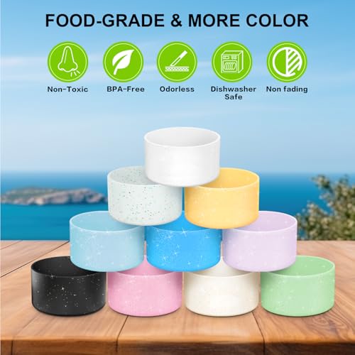 2PCS Glitter Silicone Boot for Hydrojug Traveler 40 oz, Anti-Slip Protective Sleeve for Hydrojug Stainless Steel Tumbler, Bottom Cover Base Accessories