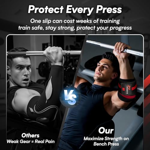 Elbow Wraps for Weightlifting - Adjustable Compression Straps for Joint Support | 1 Pair, Elbow Sleeves for Men & Women
