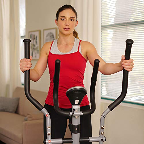 Sunny Health & Fitness Legacy Stepping Elliptical Machine, Total Body Cross Trainer with Hyper-Quiet Magnetic Belt Drive, Low Impact Exercise Equipment SF-E905