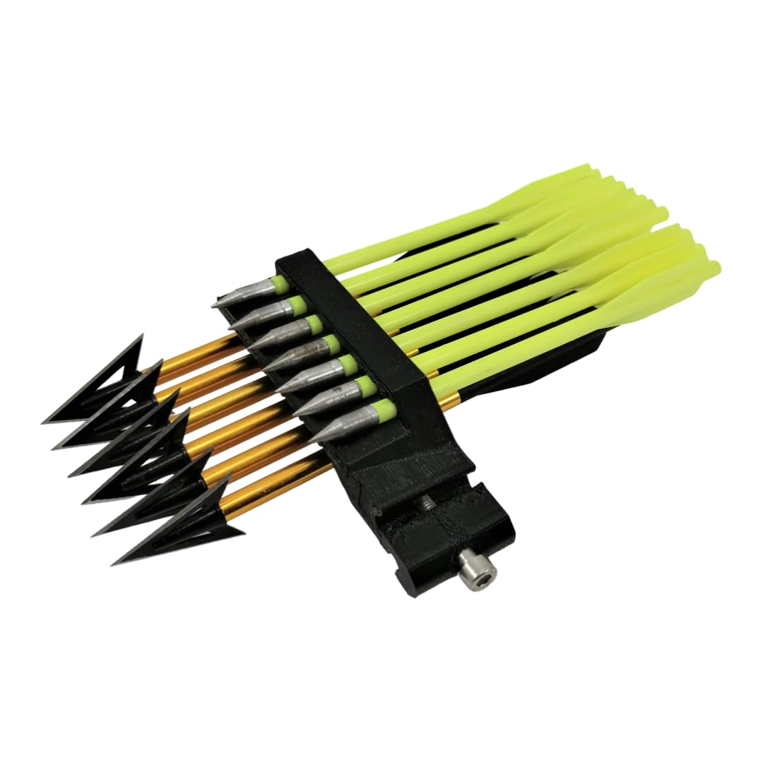 Picatinny Bolt Holder Quiver Accessory for Pistol Crossbow in Black (7+6 Right)