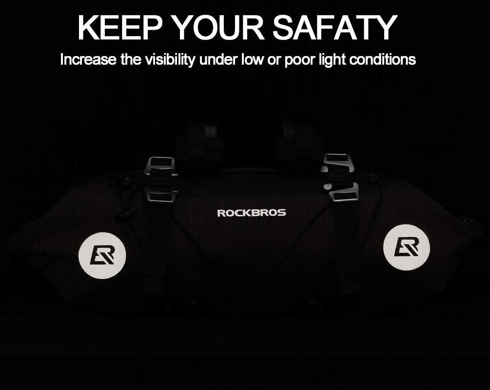 ROCKBROS Bikepacking Bike Handlebar Bag 7L-14L Waterproof Large Dry Pack Bicycle Front Bag Roll for MTB Mountain Road Drop-bar Bikes Bar