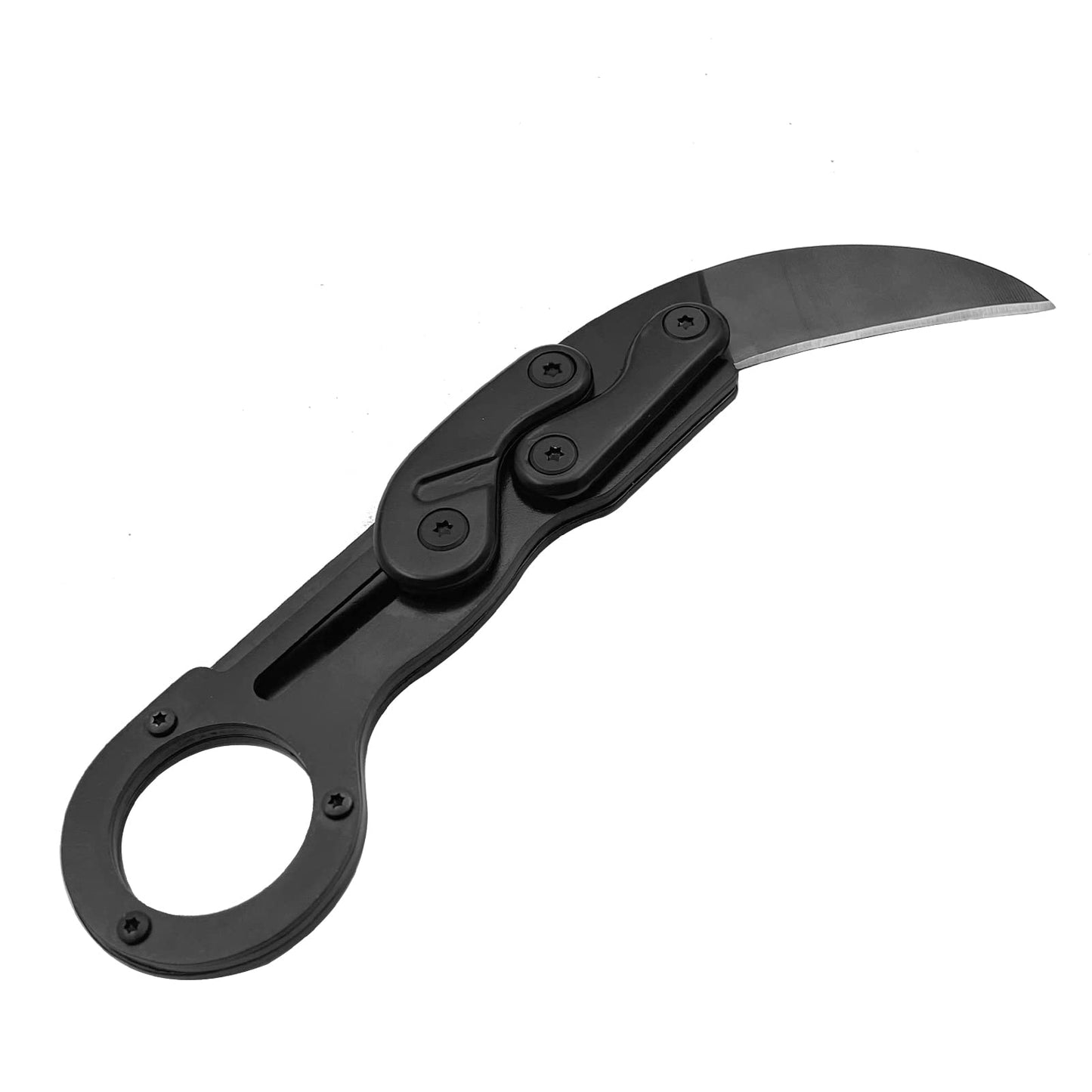 Ismosm Outdoor Mini Camping Stainless Handle Survival Knife Multifunction Outdoor Tactical Rescue Tools Folding Hunting (new claw knife black)