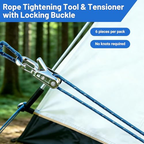 8-Pack Stainless Steel Rope Tensioners & Tensioning Tools for Camping & Boating