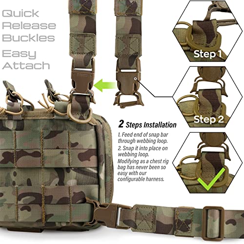 WYNEX Tactical Mag Admin Pouch, Molle Utility Tool Pouch Medical EMT Organizer with Triple Stacker Magazine Holder for M4 M16 Patch Included