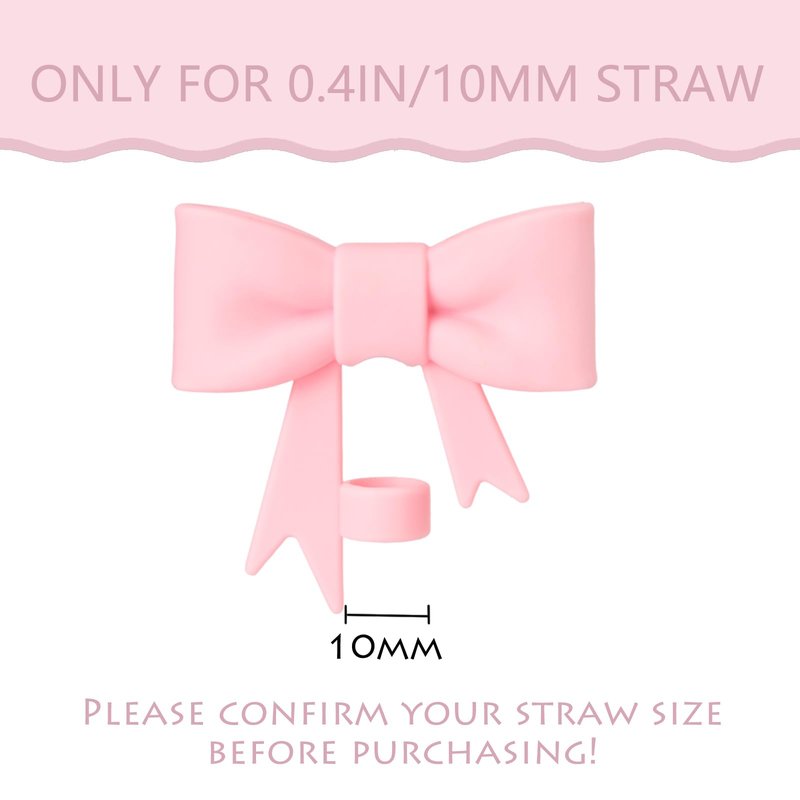 HIUSITY Bow Straw Cover Topper for Stanley Cup,Silicone Straws Toppers for Tumbler with Handle 40oz,Cute 10mm/0.4in Covers Cap,Dust-Proof Reusable Lids for Stanley Cups Accessories,7Pcs