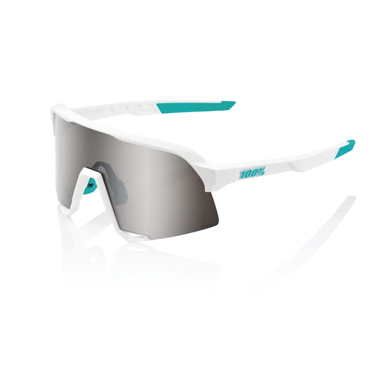 100% S3 Sport Performance Cycling Sunglasses (BORA HANS GROHE TEAM WHITE - Hiper Silver Mirror Lens)