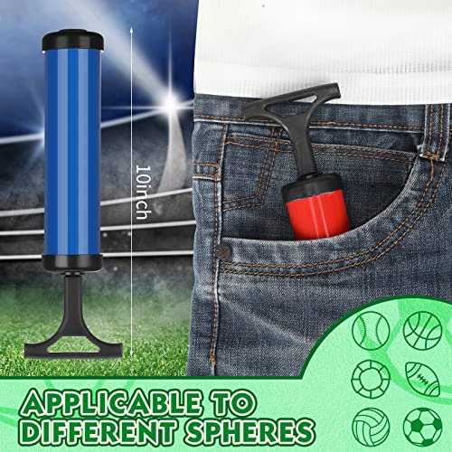 36 Sets 8'' Ball Pump Kit Portable Air Pump with Needles Nozzles Flexible Extension Hose Soccer Volleyball Basketball Pump for Exercise Sports Water Ball Football Rugby, Blue and Red