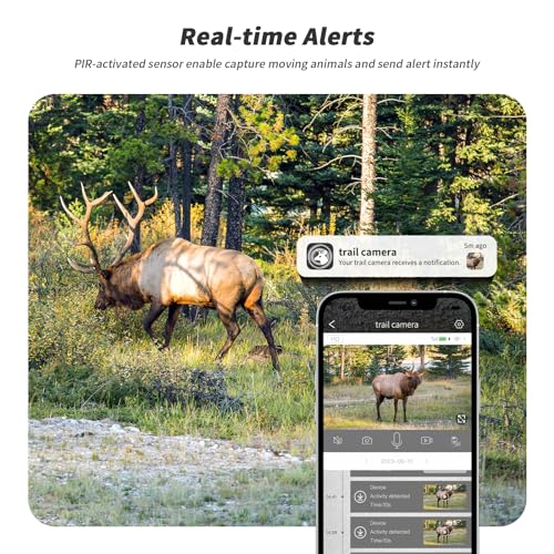 SEHMUA 4G LTE Cellular Trail Cameras 2 Pack,Live Streaming Game Camera Built-in SIM Card 0.2s Trigger Speed Motion Activated Solar Trail Camera with Night Vision IP66 Waterproof