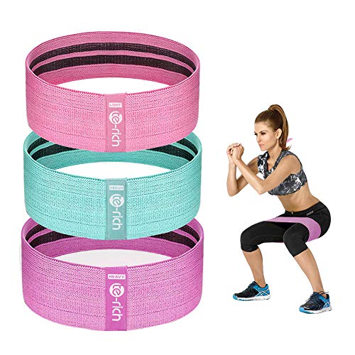 Resistance Bands, Fabric Workout Bands for Women & Men, Cloth Booty Resistance Loop Bands, Non-Slip Thick Squat Bands for Butt, Legs, Thigh, Hip and Glute Excersing, Home Fitness, Pilates, Yoga