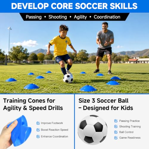 SMTPDT Blue & Black 4x3FT Portable Backyard Soccer Goals Set for Kids - 2 Pack