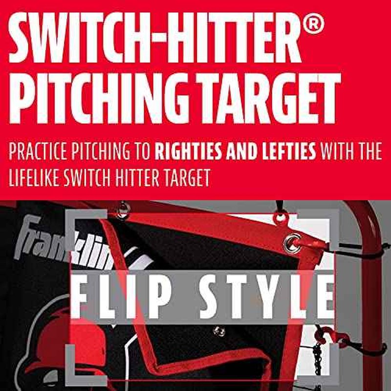 Franklin Sports Unisex Youth Return Franklin Sports Baseball Pitching Target and Rebounder Net 2 in 1 Pitch Trainer Pitchback Net , Red, 68 x 44 US