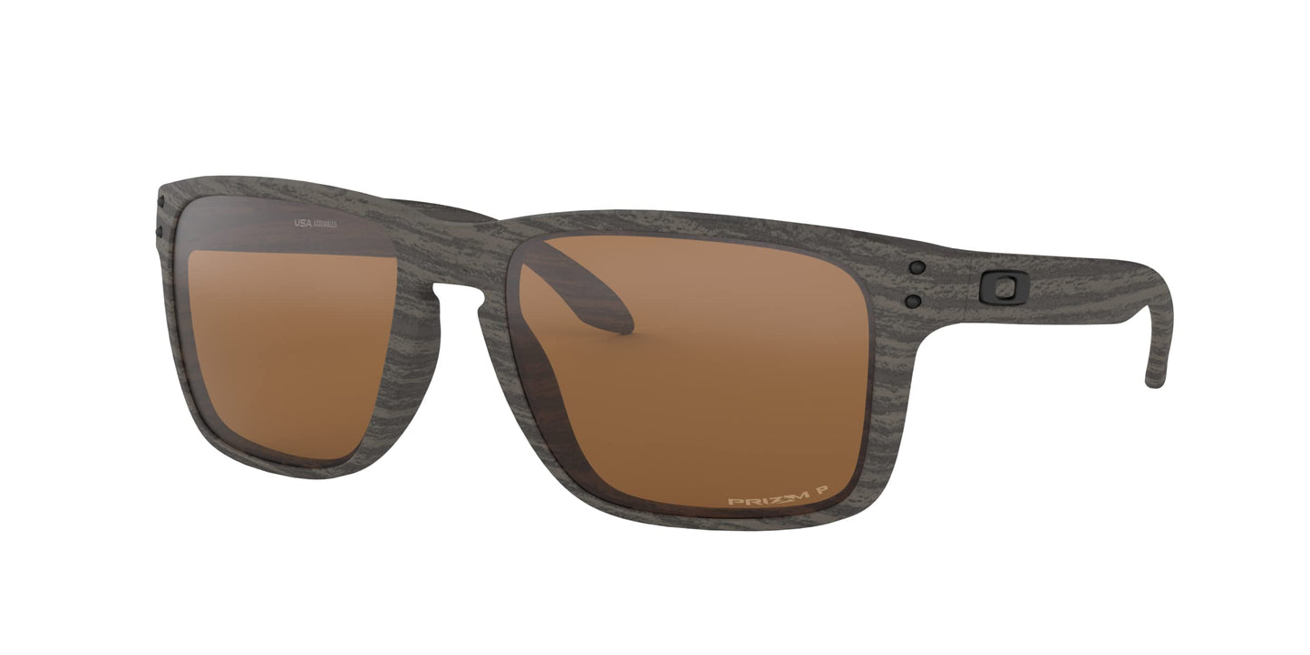 Oakley Men's OO9417 Holbrook XL Square Sunglasses, Woodgrain/Prizm Tungsten Polarized, 59 mm