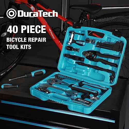 DURATECH 40 Pieces Bike Repair Kit, Complete Bicycle Tool Kit with Storage Case, Bike Tools for Mountain & Road Bikes ? Chain, Tire, Brake, and Pedal Maintenance Set, Great Gift for Men, Women
