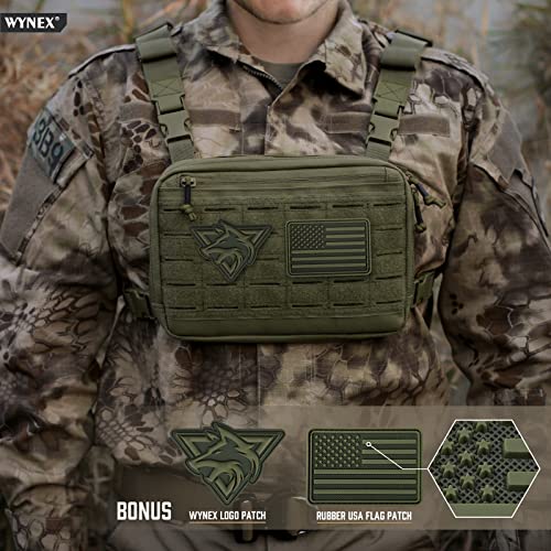 WYNEX Tactical Chest Rig Bag of Laser Cut Design, Molle Chest Pouch Utility Recon Kit Bag Tactical Chest Pack Bag