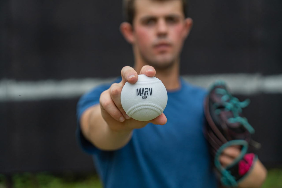 Marv Balls - Velo Set (Soft Shell use for Plyo Drills) Original PlyoMetric Ball with Seams Velocity Development Set - 6 Weighted Baseballs