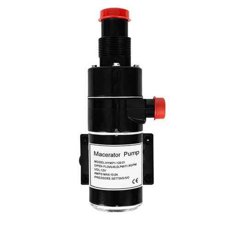 BESTMAN MARINE 12v Macerator Water Pump with Anti Clog Feature! 45 LPM 11.8 GPM RV Marine Boat Waste DC Toilet