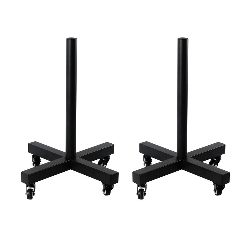 ZUKAM Upgraded Movable Olympic Weight Plate Rack with Wheel for 2-Inch Bumper Plates Weight Storage, Stores up to 800lbs of olympic weight plate, Sold in pairs(Black)