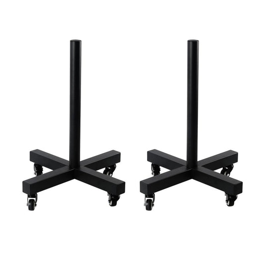 ZUKAM Upgraded Movable Olympic Weight Plate Rack with Wheel for 2-Inch Bumper Plates Weight Storage, Stores up to 800lbs of olympic weight plate, Sold in pairs(Black)