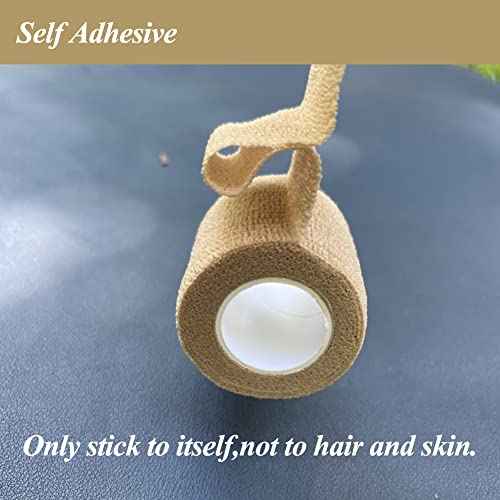 Self Adhesive Bandage Wrap,2 Inch Pink Breathable Elastic Cohesive Bandages, Vet Wrap Sports Tape Bulk for First Aid Supplies, Wrist Sprains Protection