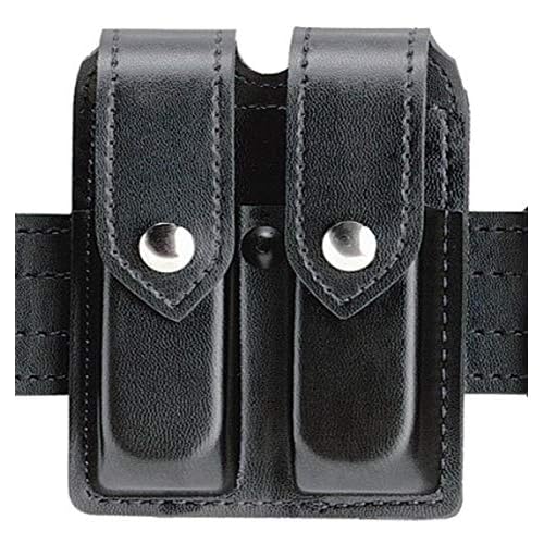 Safariland Duty Gear Glock 17 Chrome Snap Double Handgun Magazine Pouch (Plain Black)