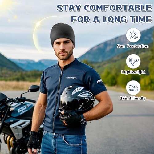 2 Pack Cooling Skull Caps for Men Women - Sweat Wicking Stretchy Cycling Caps, Sports Running Hats, Helmet Liner